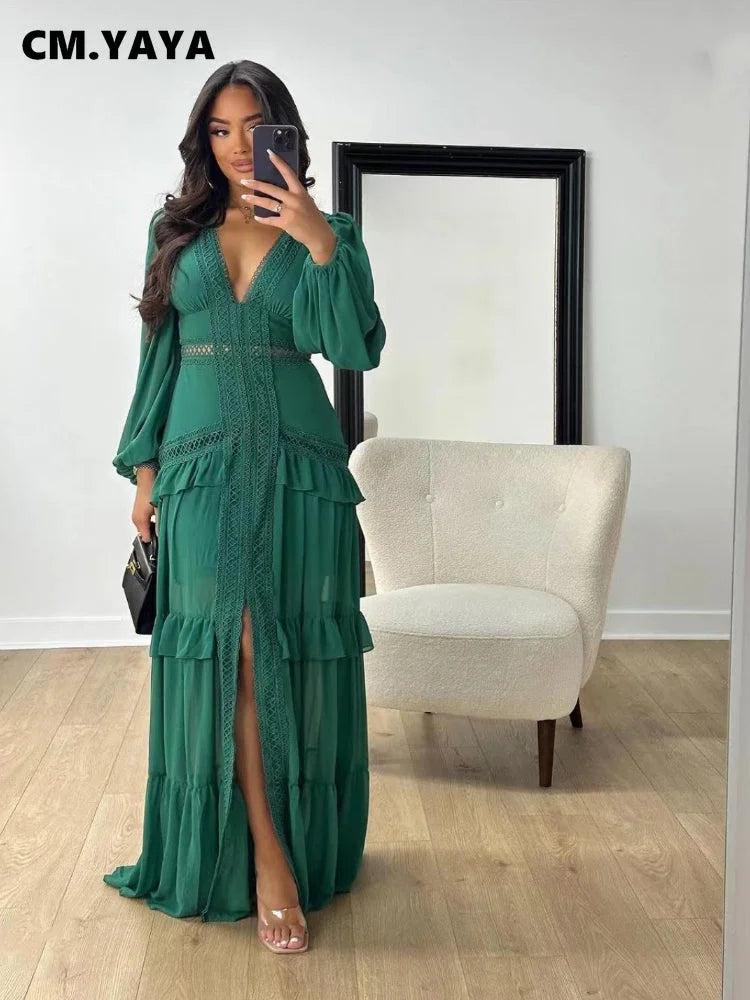 V-Neck-Dresses - HalleBeauty