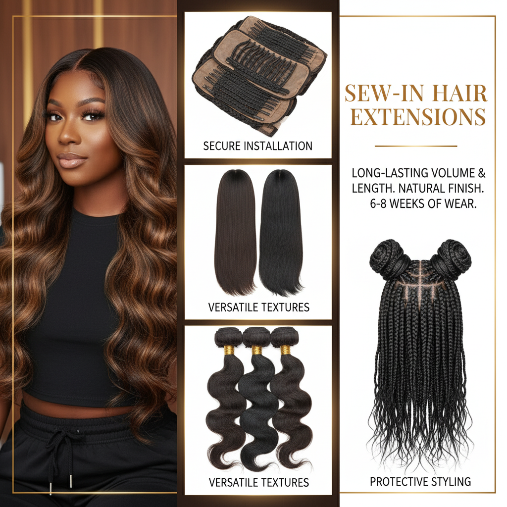 sew-in hair extensions - HalleBeauty