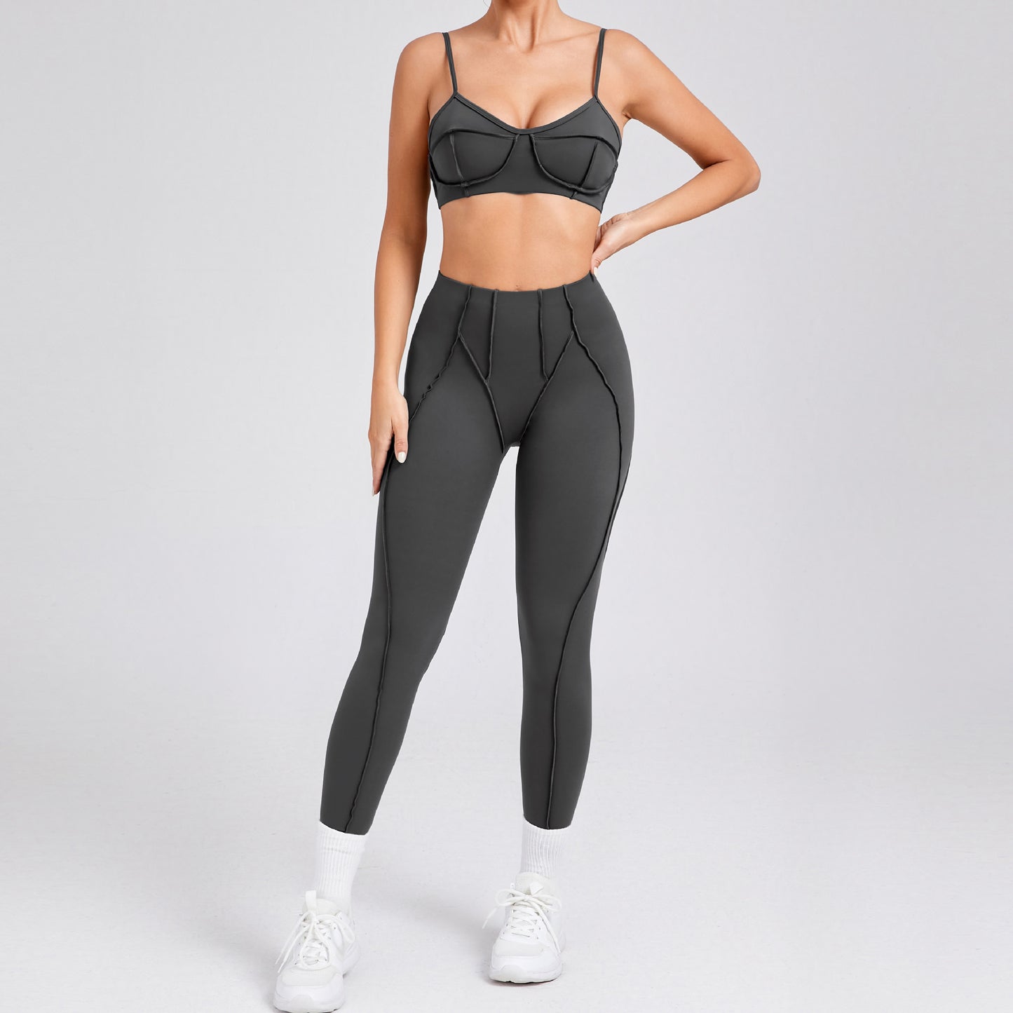 Women's Brushed Body-Hugging Yoga Set – Bra & Pants