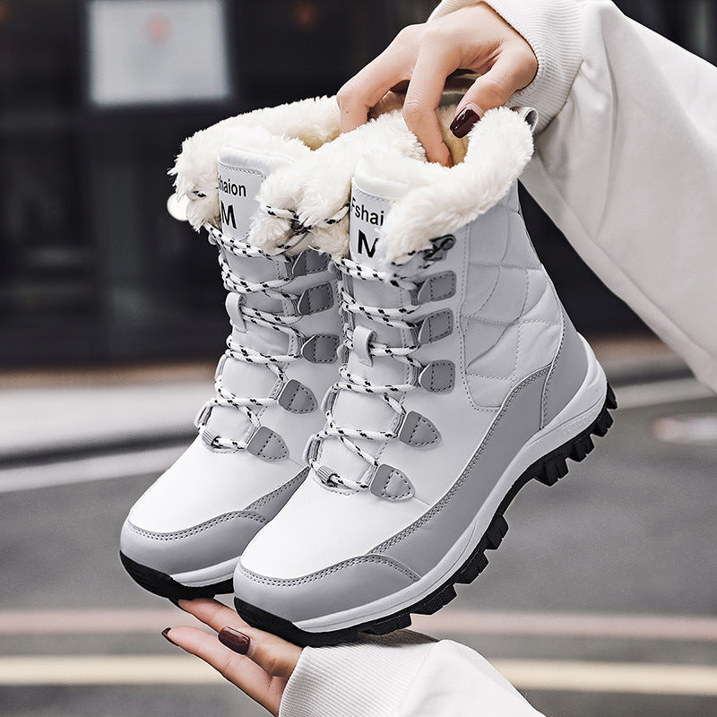 Winter Elegance High-Tops: Chic & Cozy Snow Boots - HalleBeauty