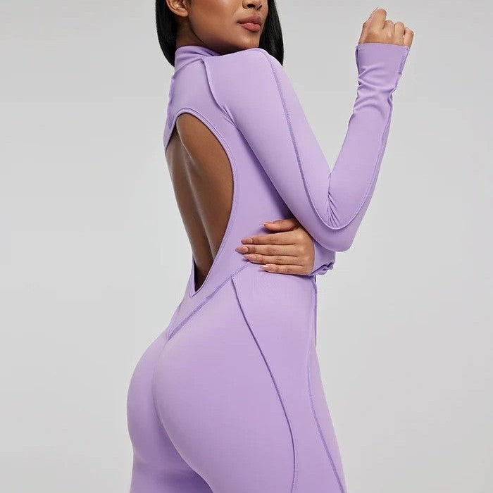 Women's Slim Fit Zipper Jumpsuit – Long Sleeve | Hallebeauty