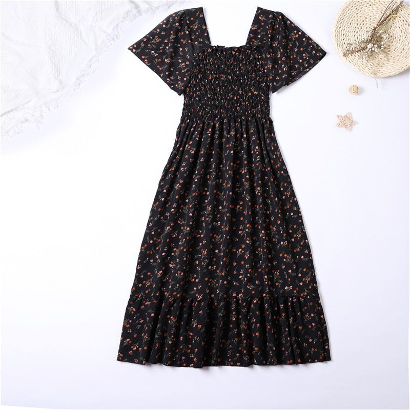 Floral Chiffon Midi Dress – Elegant