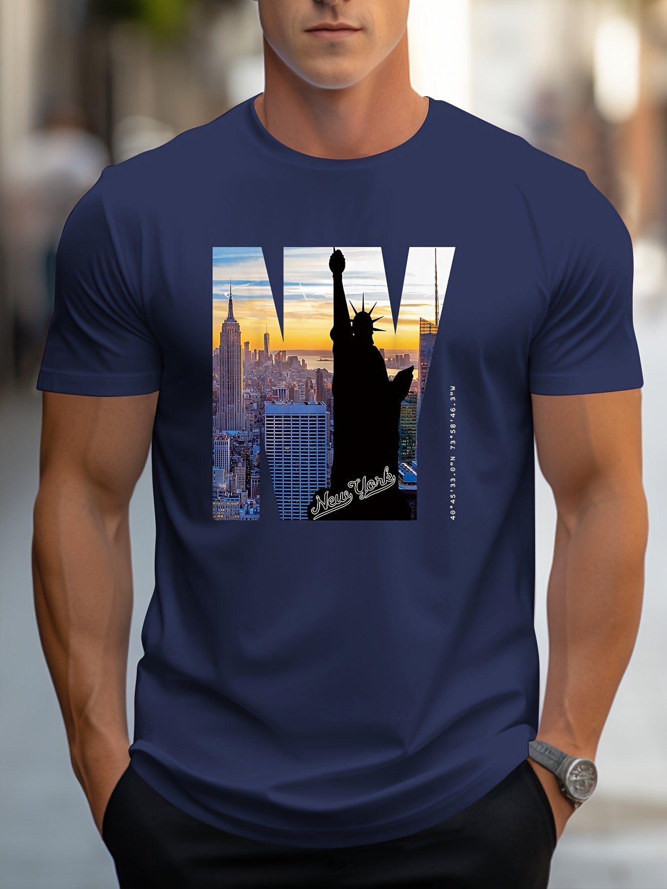 Men's NY Pattern T-Shirt | Casual Short-Sleeve Summer Tee