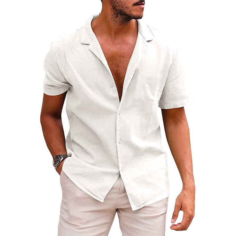 Men's Tops Casual Button-Down Shirt Short Sleeve