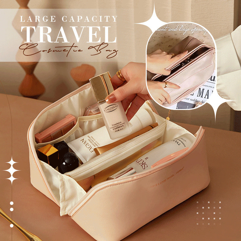 Large Travel Cosmetic Bag - Portable Makeup Organizer