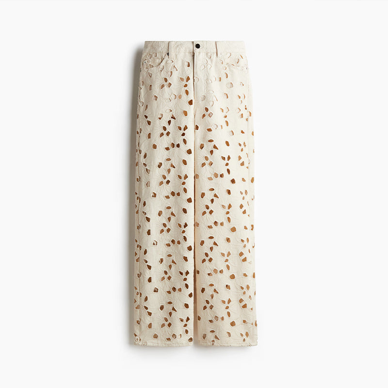 Cut-Out Wide Leg Jeans – Statement Denim