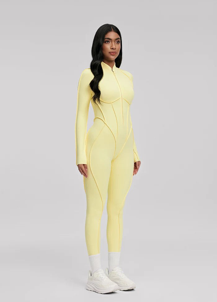 Women's Slim Fit Zipper Jumpsuit – Long Sleeve | Hallebeauty