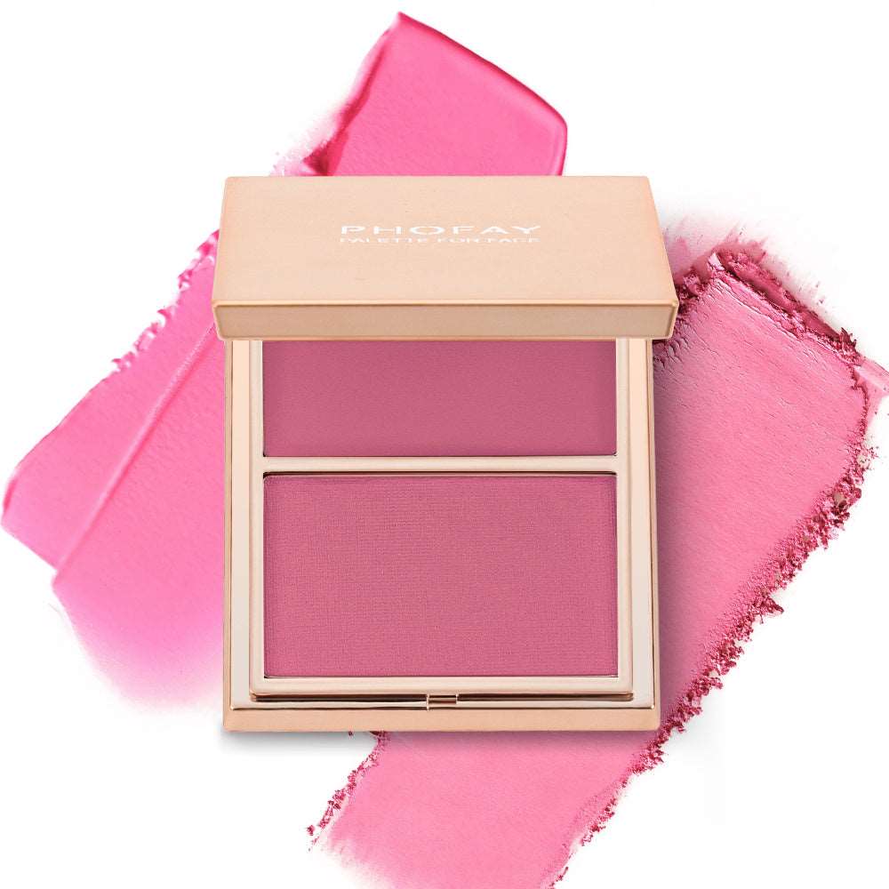 PHOFAY Double-Take Cream & Powder Blush Duo | Radiant Glow