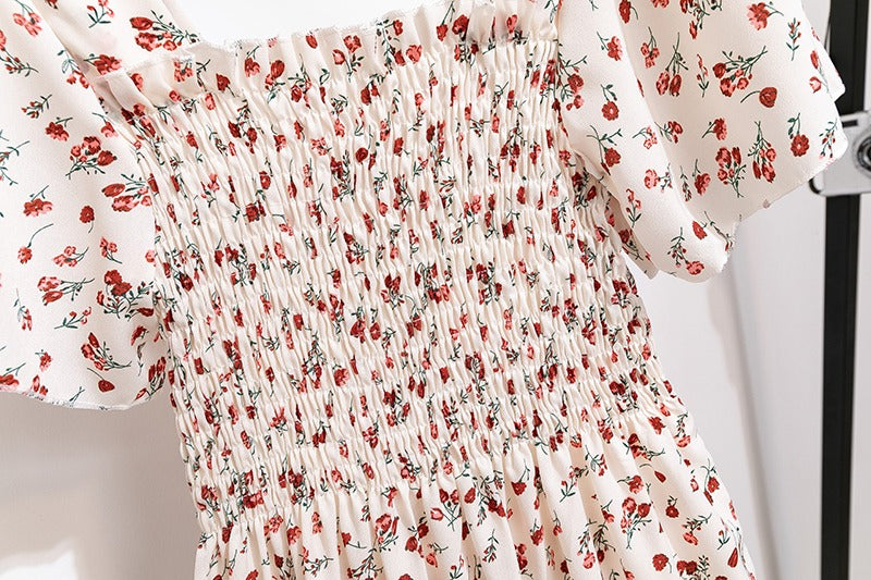 Floral Chiffon Midi Dress – Elegant