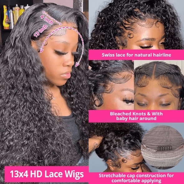 13x4 Deep Wave Lace Frontal Wig – 100% Human Hair - HalleBeauty