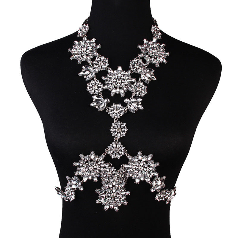 Stylish Diamond-Studded Body Chain | Elegant Sparkle Jewelry