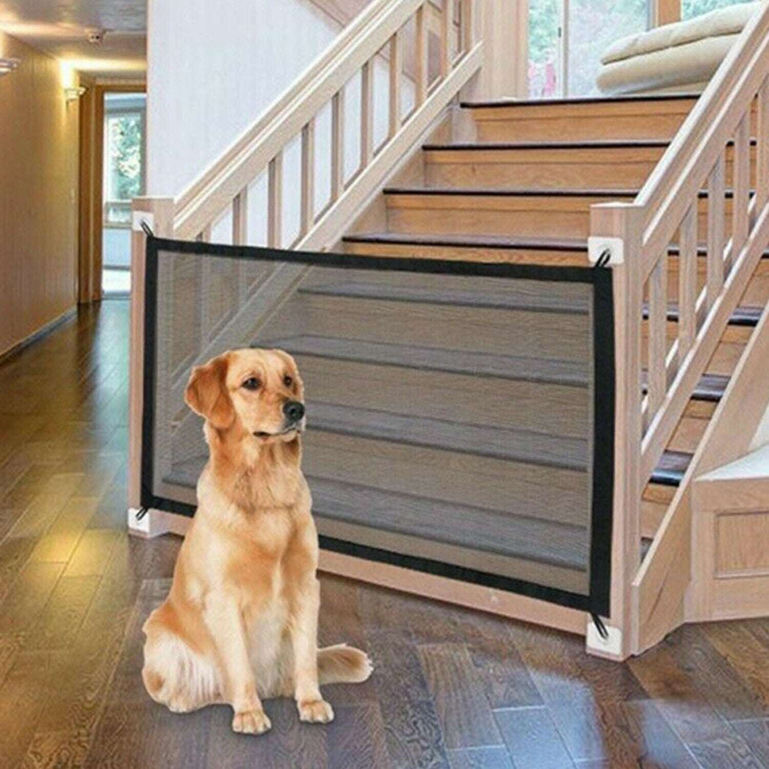 Ingenious Mesh Magic Pet Dog Gate | Portable & Easy Install Safety Barrier