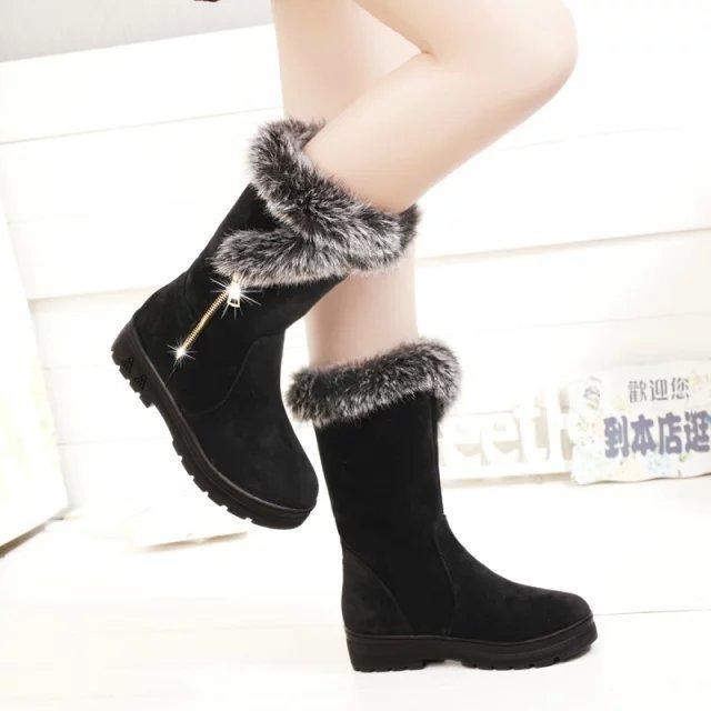 Women’s Flat Platform Snow Boots - Autumn & Winter Footwear