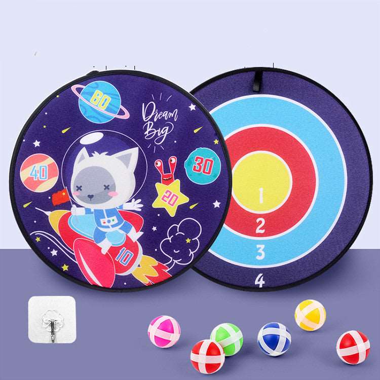 Children's Sticky Ball Dart Board | Cartoon Design & Velvety Surface Fun