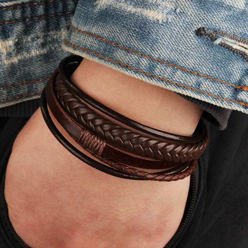 Classic Genuine Leather Bracelet For Men - HalleBeauty