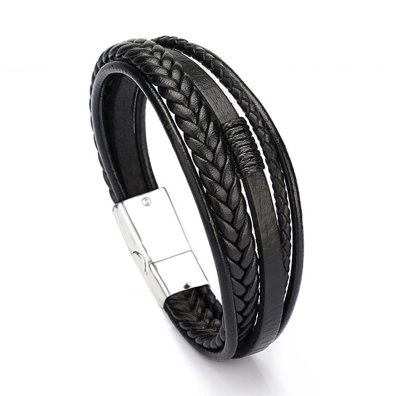 Classic Genuine Leather Bracelet For Men - HalleBeauty