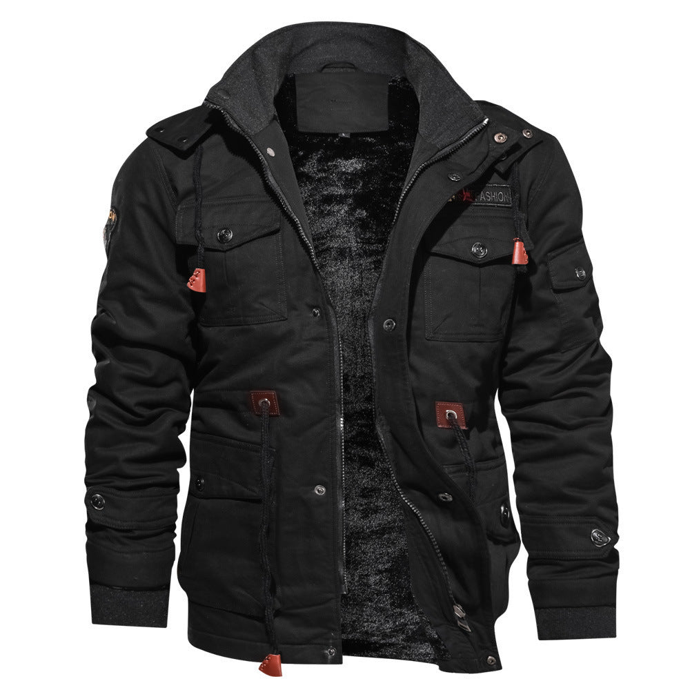 Mountainskin Men’s Winter Fleece Jacket - Warm Hooded Military Coat