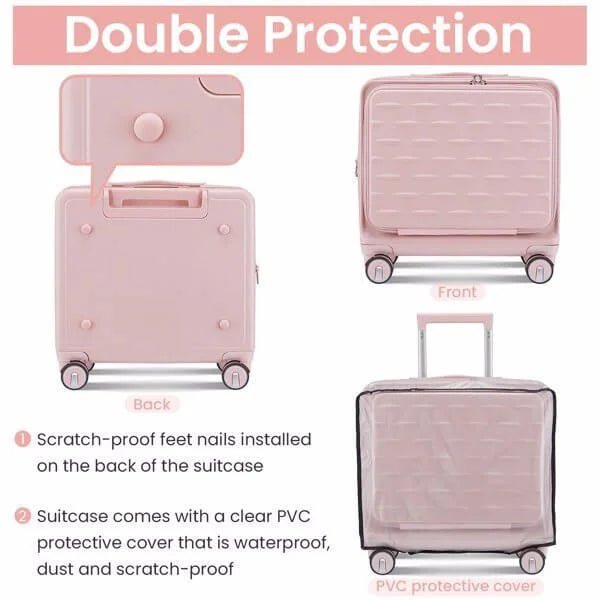 18 - Inch 3 - Pc Carry - On – Lightweight & Durable - HalleBeauty