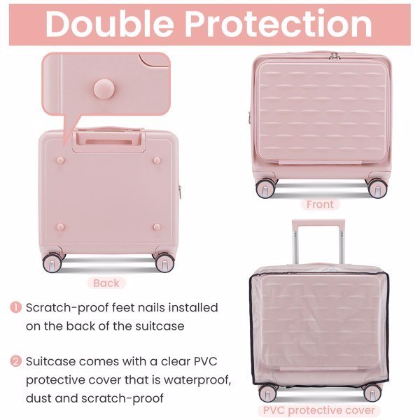 18 Inch Carry On Luggage, Three Pieces - HalleBeauty