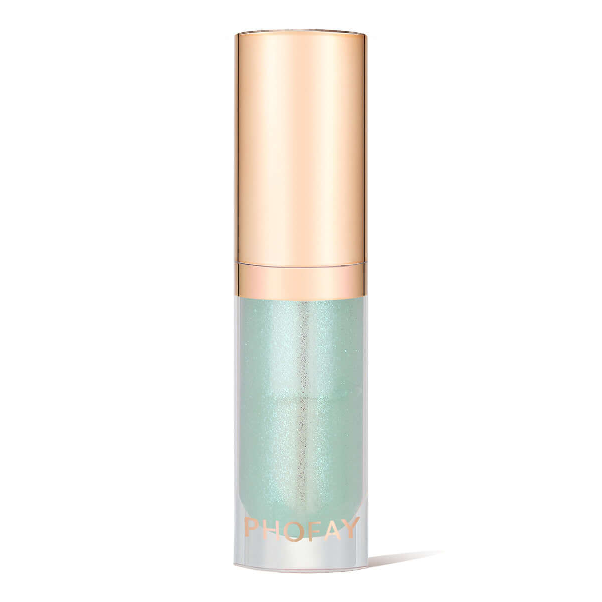 PHOFAY Moisturizing Warm Lip Oil in mint green bottle with gold cap, nourishing hydration for lips.