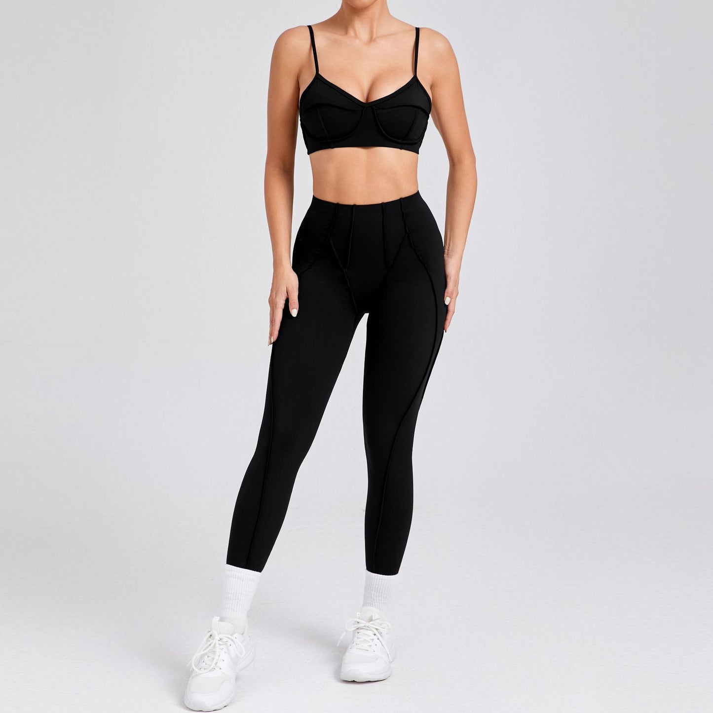 Women's Brushed Body-Hugging Yoga Set – Bra & Pants2