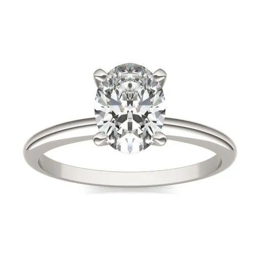 Oval Lab Grown Diamond Engagement Ring 1.5 CTW | Hallebeauty