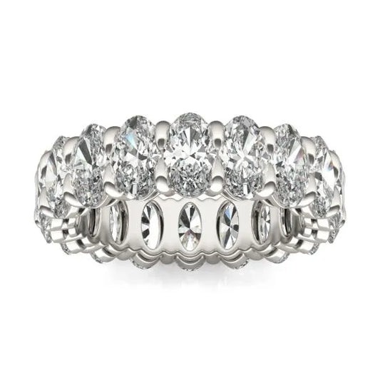 4 CTW Oval Lab Diamond Eternity Ring | 14K White Gold