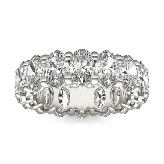 5.625 CTW Oval Lab Diamond Eternity Ring | 14K White Gold