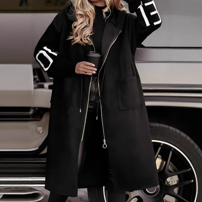 Hooded Windbreaker Jacket - Stylish Women's Coat