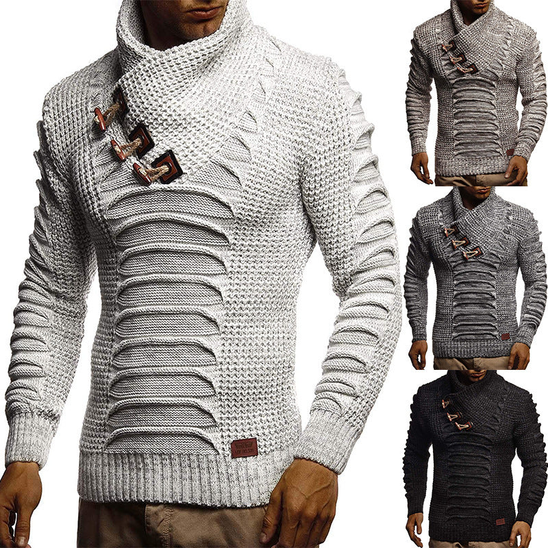 Slim-Fit Turtleneck Sweater – Long Sleeve, Knit Pullover