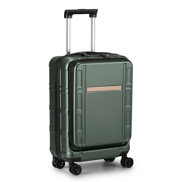 20” Front - Opening Expandable ABS/PC Suitcase - HalleBeauty