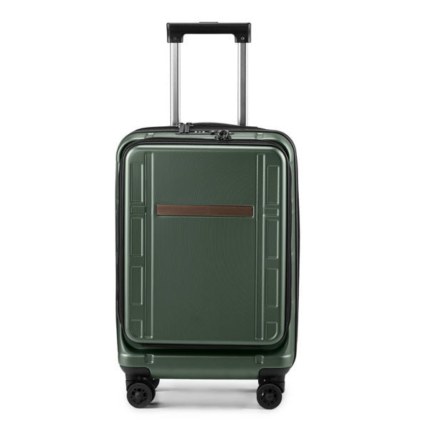 20” Front - Opening Expandable ABS/PC Suitcase - HalleBeauty