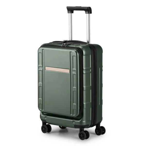 20” Front - Opening Expandable ABS/PC Suitcase - HalleBeauty