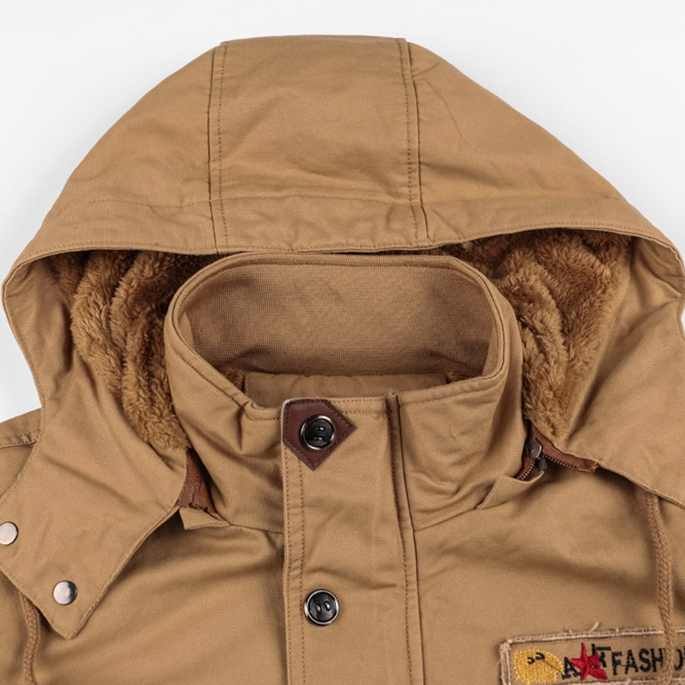 Mountainskin Men’s Winter Fleece Jacket - Warm Hooded Military Coat