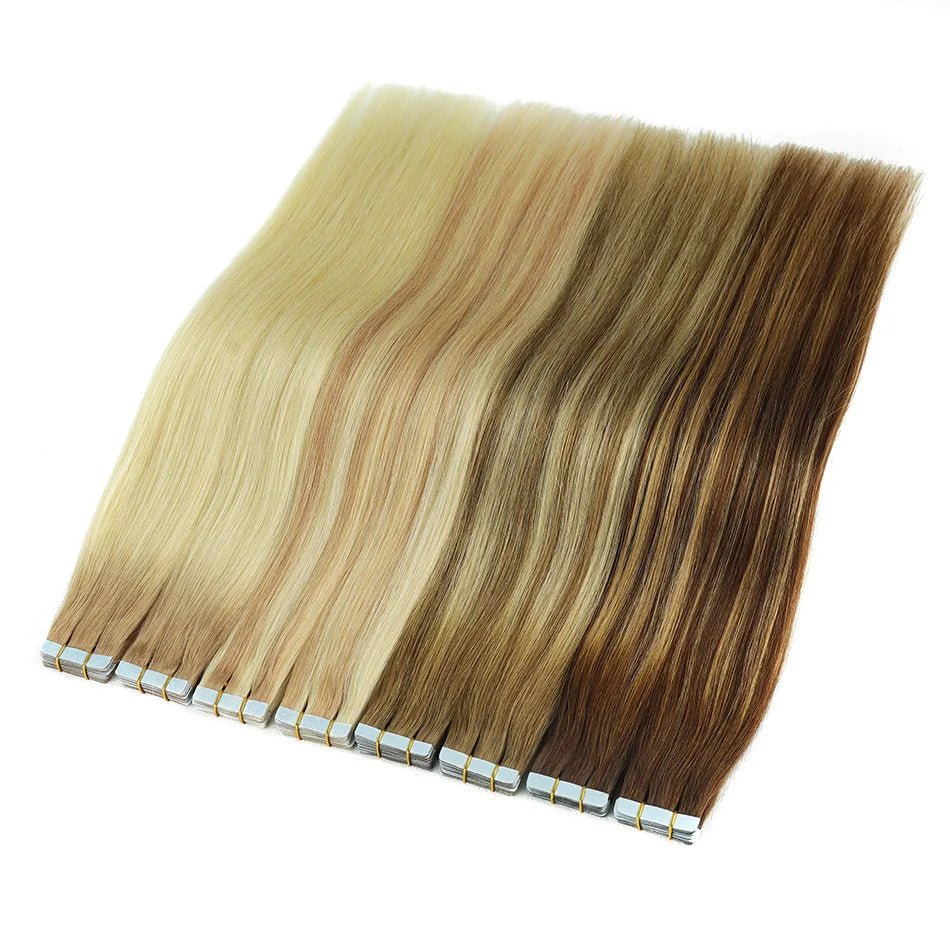 20pcs Remy Straight Invisible Tape Ins Hair Extensions - HalleBeauty