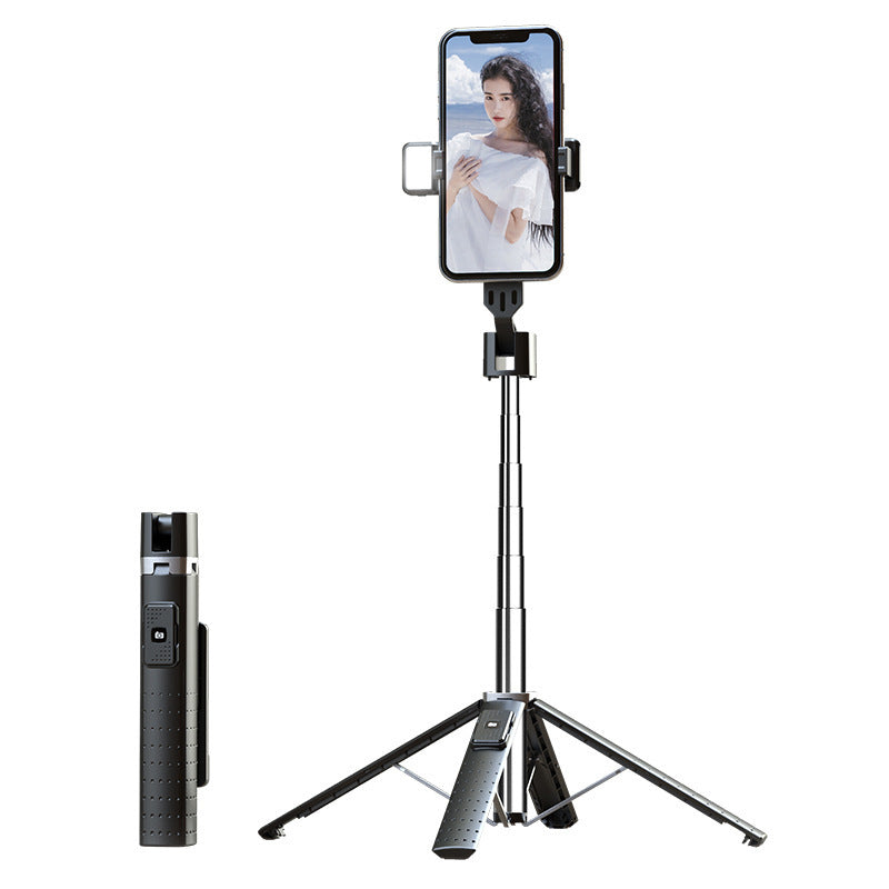 Bluetooth Selfie Stick with Double Fill Light | Quadrupod Stand