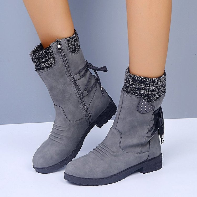 Women’s Lace-Up Snow Boots - Winter Cowgirl Style