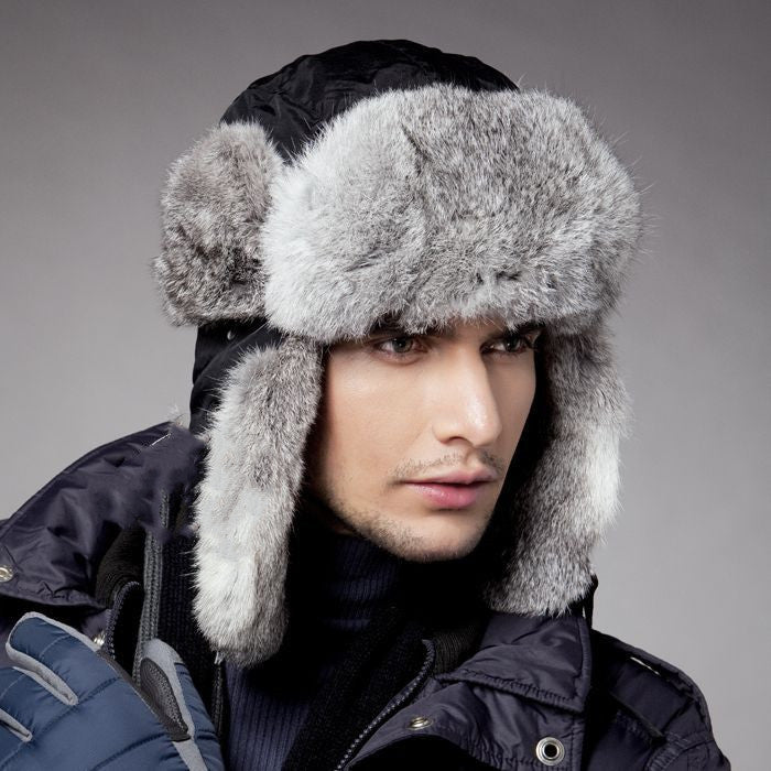 Rabbit Fur Hat for Men & Women - Perfect Couple’s Skiing Hat