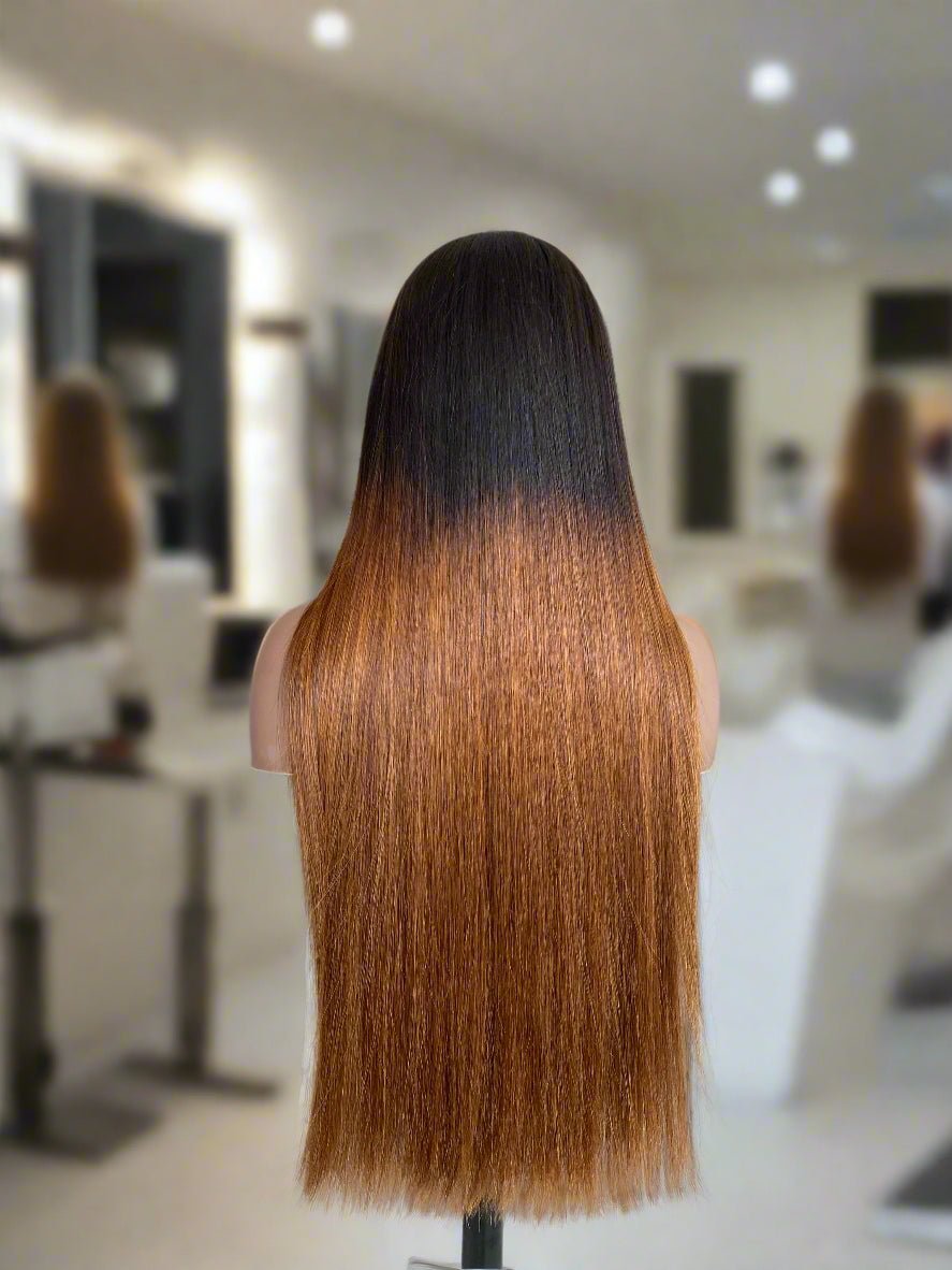 250% Double Drawn Honey Brown Wig - Human hair - HalleBeauty