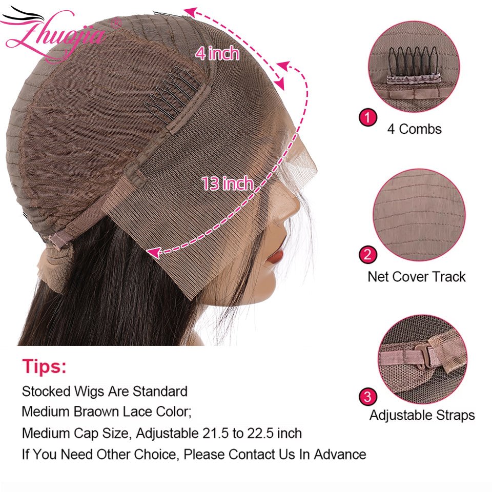 250% Double Drawn Honey Brown Wig - Human hair - HalleBeauty