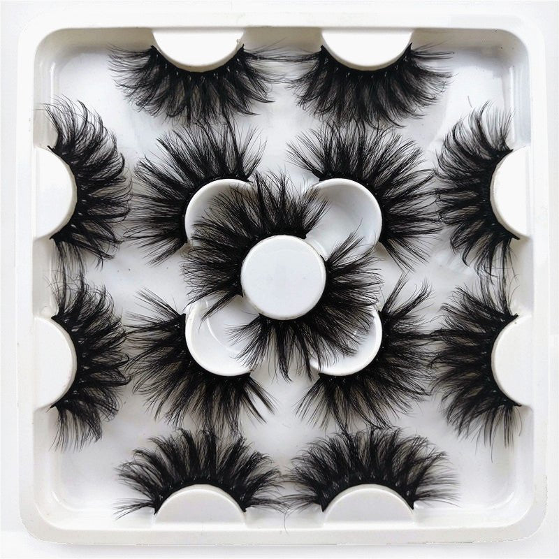 25mm Mink Lashes - 7 - Pair Bulk Set (Faux Mink, Natural & Soft) - HalleBeauty