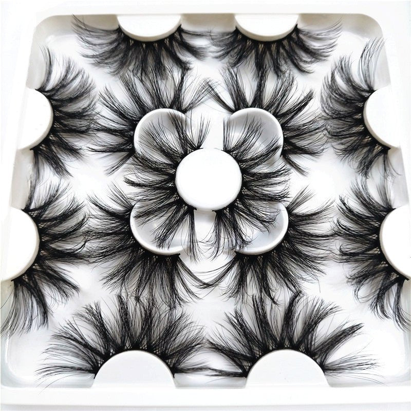 25mm Mink Lashes - 7 - Pair Bulk Set (Faux Mink, Natural & Soft) - HalleBeauty