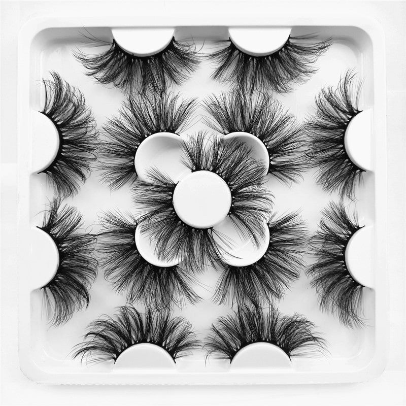 25mm Mink Lashes - 7 - Pair Bulk Set (Faux Mink, Natural & Soft) - HalleBeauty