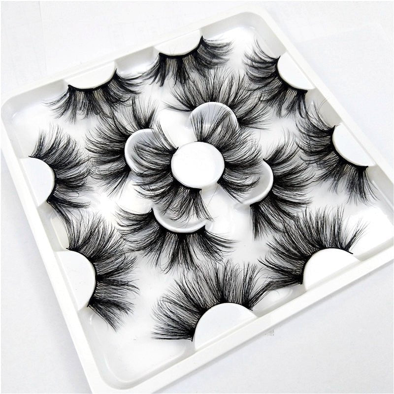 25mm Mink Lashes - 7 - Pair Bulk Set (Faux Mink, Natural & Soft) - HalleBeauty