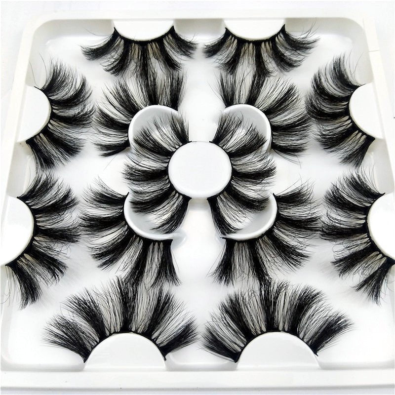 25mm Mink Lashes - 7 - Pair Bulk Set (Faux Mink, Natural & Soft) - HalleBeauty