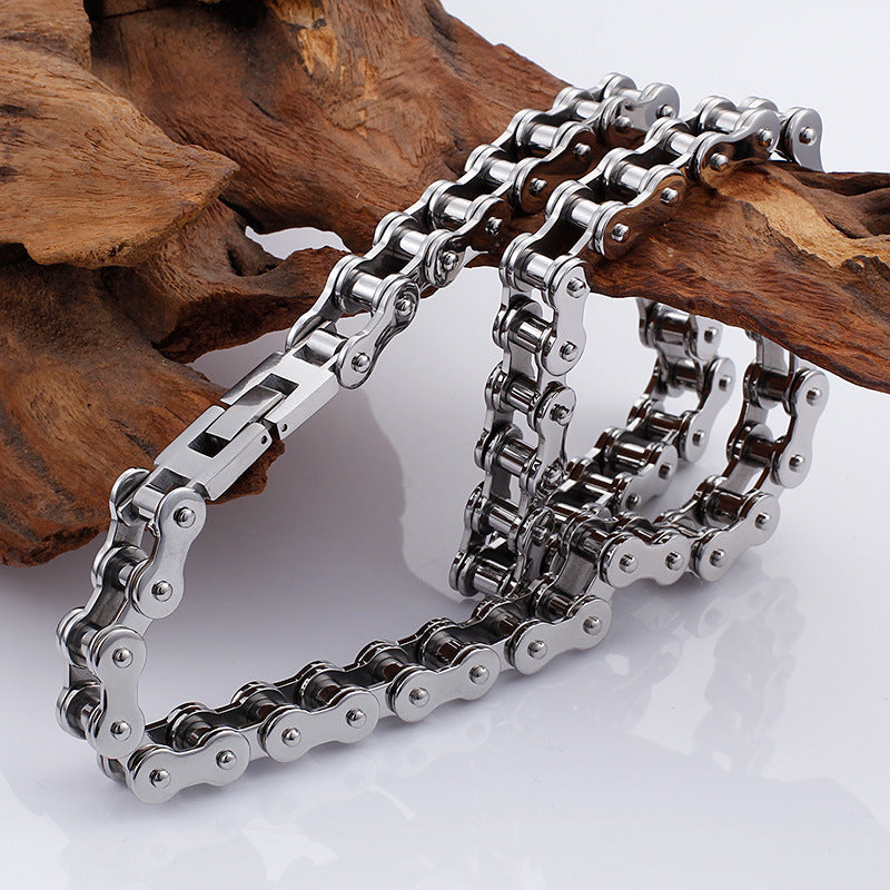 Men's Titanium Chain Bracelet – Bicycle Chain Design Jewelry