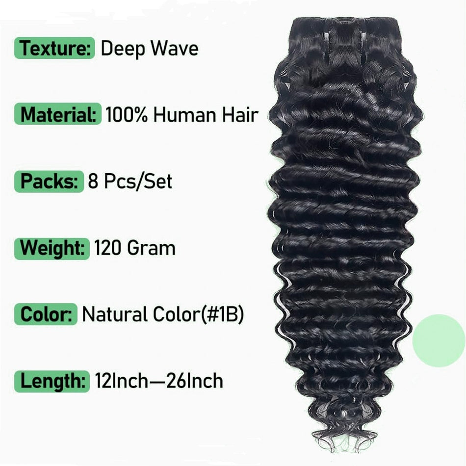 Deep Wave Clip-In Hair Extensions