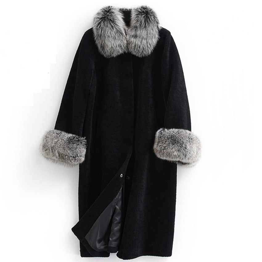 Whole Mink Faux Fur Long Coat 