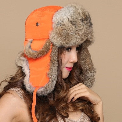 Rabbit Fur Hat for Men & Women - Perfect Couple’s Skiing Hat