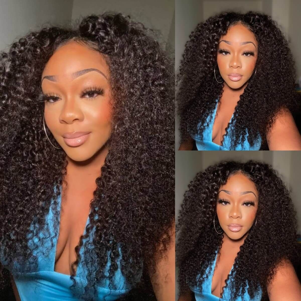 Kinky Curly V Part Wig-Human Hair